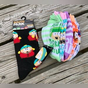 NEW 6 Pair SOUTH PARK Cartoon Characters Socks Comedy Central Cartman Stan Kenny